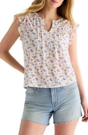 Lucky Brand Floral Pintuck Top in Cream Floral at Nordstrom Rack, Size X-Small