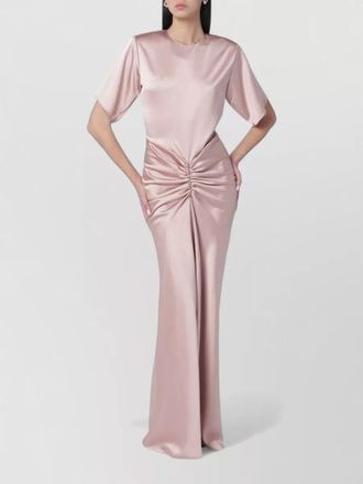 Andamane iris satin dress ruched draping design