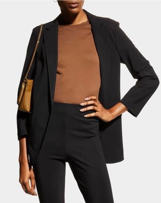 Theory Precision Ponte Boyfriend Blazer In Black