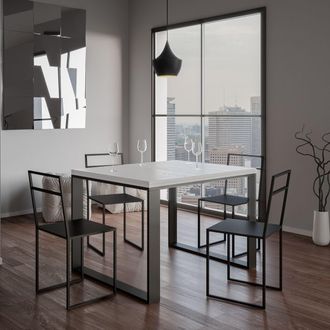 Itamoby Tavolo siracusa Allungabile In Legno Per Sala Da Pranzo -allungabile Fino A 240 Cm / Bianco Frassino