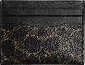 Coach Womens Slim Id Card Case In Loved Signature Canvas - Black
