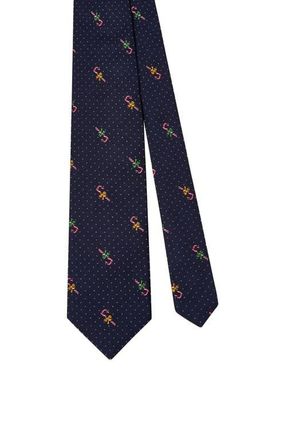 Robert Talbott Robert Candy Cane Best of Class Necktie in Navy at Nordstrom