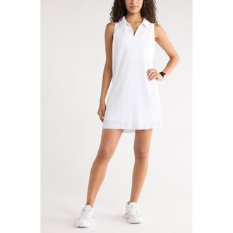 Zella Pleated Mesh Dress in White at Nordstrom, Size X-Small
