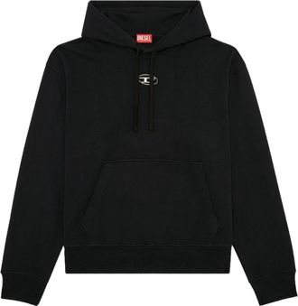 Diesel Zwarte Sweatshirt voor Mannen - Heren - Hoodies - Zwart - M - Katoen - Hoodies & sweatvesten