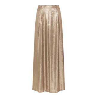 Momoni Dames, Broeken, Beige, Maat: M Poliester