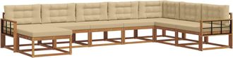 vidaXL Conjunto De Sof&aacute;s De Exterior 8 Uds. Natural Y Beige Vidaxl