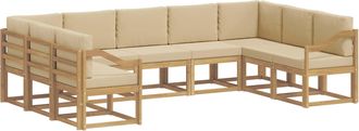 vidaXL Conjunto De Sof&aacute;s De Exterior 9 Uds. Y Beige Vidaxl