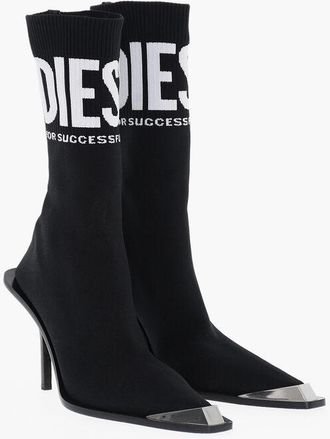 Diesel Textile Sock Ankle Boots D-TONA with Contrasting Logo and 10 size 37