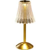 OEM L&aacute;mpara De Mesa Led Inal&aacute;mbrica, L&aacute;mpara De Mesita De Noche Led T&aacute;ctil Regulable, L&aacute;mpara De Cristal De 3 Colores Con Puertos De Carga Usb-a+c, L&aacute;mpar
