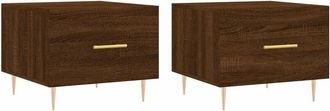 vidaXL Vidaxl - Coffee Tables 2 pcs Brown Oak 50x50x40 cm Engineered Wood