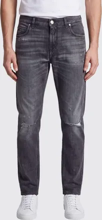 Dolce & Gabbana Jeans straight slim fit in denim con effetto usurato