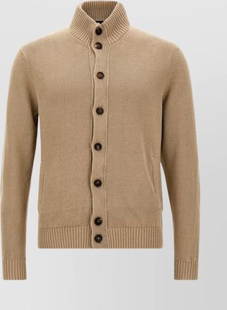 Zanone pocketed collar cuffs hem cardigan