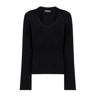 Dondup Maglia - Dames - V-hals truien - Zwart - M - Denim - Truien & Vesten