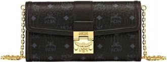 MCM Large Tracy Chain Wallet - Dames - Schoudertassen - Zwart - ONE Size - Leer - Tassen
