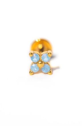 Girls Crew Blue Blossom Single Flat Back Stud Earring in Gold at Nordstrom