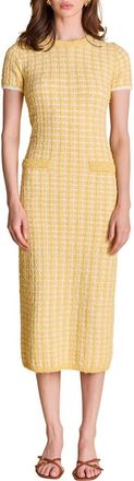 endless rose Check Knit Dress in Butter/White at Nordstrom, Size X-Small