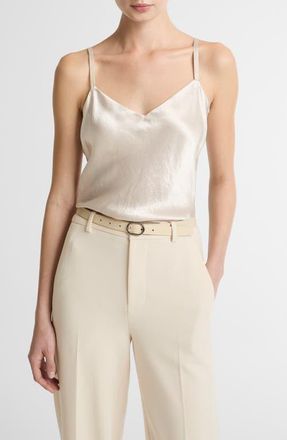 Vince Crinkle Satin Camisole in Champagne at Nordstrom, Size Xx-Small