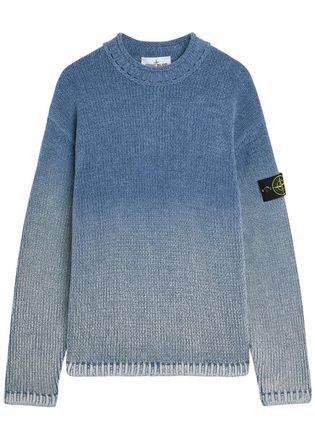 Stone Island D&eacute;grad&eacute; Cotton Jumper - Dark Blue - XL