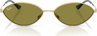 Ray-Ban 59mm Oval Sunglasses in Pale Gold /Green at Nordstrom