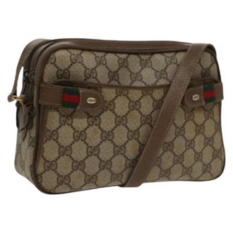 Gucci Vintage, unisex, Bruin, ONE Size, Leer, Pre-owned Vintage Schoudertas