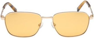 Abercrombie & Fitch 56mm Round Sunglasses in Gold /Brown Lens at Nordstrom