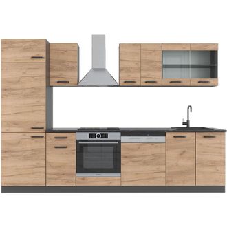Vicco Mueble De Cocina R-line, Oro Power Roble/antracita, 300 Cm, Et Antracita