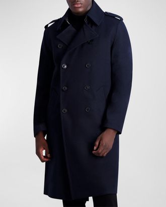 Karl Lagerfeld Men & apos;s Wool Trench Coat