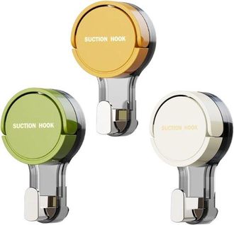 No Brand Juego De 3 Ganchos Con Ventosa, Ganchos Resistentes Para Ba&ntilde;o Y Ducha, Ganchos Con Ventosa Con Capacidad De Carga De 7 Kg, Para Toallas De Cocina, Duc