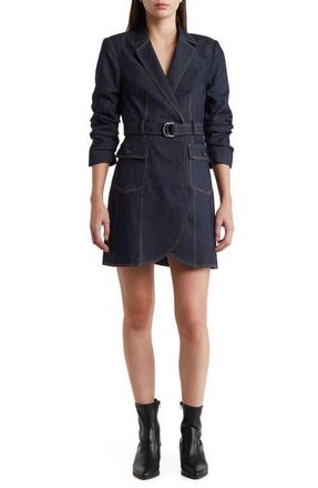 Cinq &agrave; Sept Jenessa Belted Denim Blazer Dress in Indigo at Nordstrom, Size 10