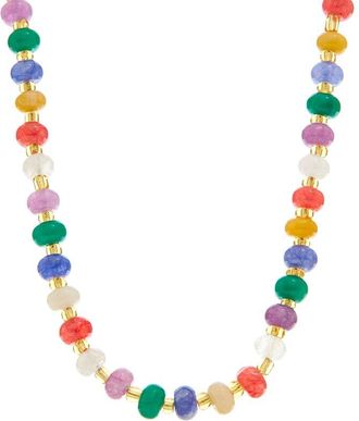 Crystal Haze Crystal Haze 18K Plated Agate And Quartz Lariat Necklace