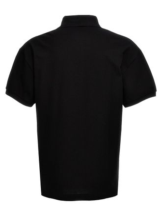 Palm Angels Monogram Embroidered Polo Shirt - Black