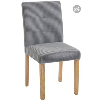 HOMCOM Sillas de comedor 44x56x90 cm gris