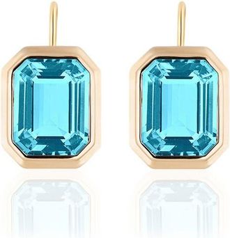 Goshwara Manhattan Emerald Cut Drop Earrings in Pale Blue at Nordstrom