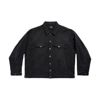 Balenciaga Zwarte Deconstructed Denim Jas - Heren - Casual Overhemden - Zwart - S - Denim - Overhemden