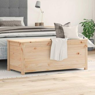 Berkfield Home Storage Box 110x50x45.5 cm Solid Wood Pine in Light Tan