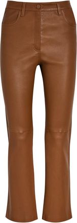 Joseph Duke Straight-leg Leather Trousers - Rust - 44 (UK16 / XL)