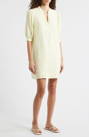 Lilly Pulitzer Mialeigh Limoncello Linen Popover Dress in Limoncello X Resort White at Nordstrom, Size 00