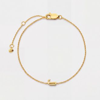 Monica Vinader Gold Initial J Chain Bracelet
