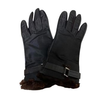 Prada Pre-owned Accessories, female, Brown, Size: ONE SIZE Pre-owned Nylon Leather Gloves