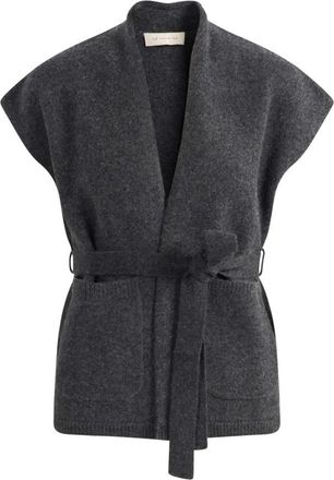 Max Mara Lange Gebreide Vest - Dames - Bodywarmers - Grijs - S - Jassen