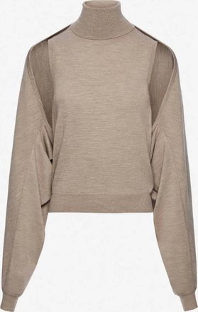 Magda Butrym Womens Fine-Knit Jumper Sweater In Beige