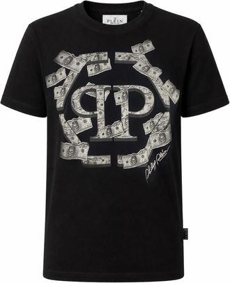 Philipp Plein Round Neck T-Shirt Hexagon - Heren - T-shirts - Zwart - M - Katoen - Tops