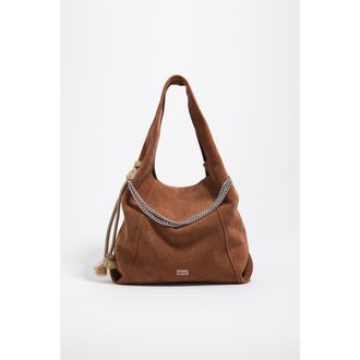 Bimba & Lola Medium Suede Paper Bag in Chestnut at Nordstrom