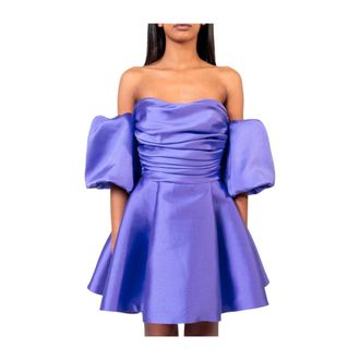 Doris S Elegante Turquoise Korte Jurk - Dames - Feestkleedjes - Paars - L - Kleedjes