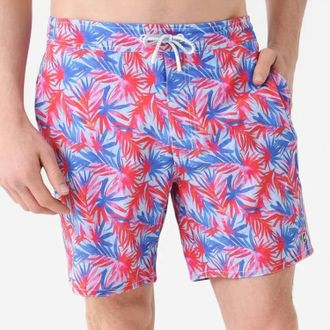 Johnnie-O Mens Elastic Waist Swim Trunk In Multicolor
