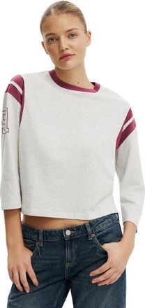 Cotton On Womens 3/4 Sleeve Graphic Tee in Original Athletics Soft at Nordstrom, Size Xx-Small
