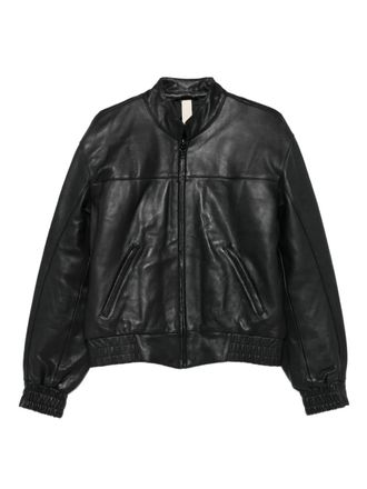 Sunflower zip-front elasticated-cuff jacket - men - Leather - 48 - Black