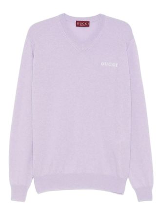 Gucci V-neck cashmere sweater - Purple