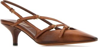 Miu Miu Womens Camel Leather Pumps Cognac Scarpe Con Tacco High Heel Shoes
