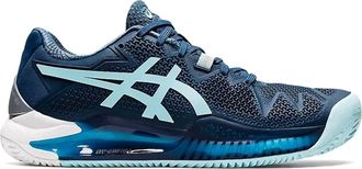 Asics Womens Gel Resolution 8 Sneaker In Light Indigo/clear Blue